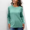 Ajourpullover mit gerippten Abschlüssen