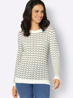 Ajourpullover mit gerippten Bündchen