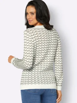 Ajourpullover mit gerippten Bündchen