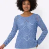 Ajourpullover mit Raglan-Ärmeln