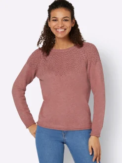 Ajourpullover mit Raglan-Ärmeln