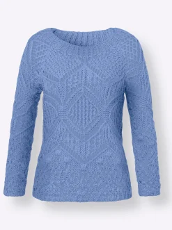 Ajourpullover mit Raglan-Ärmeln