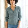 Ajourstrickjacke mit Hemdkragen