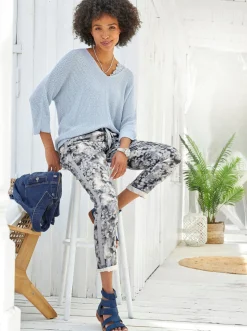 3/4 Arm-Pullover aus Bändchengarn