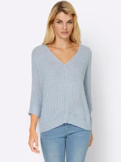 3/4 Arm-Pullover aus Bändchengarn