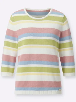 3/4 Arm-Pullover im Ringelmuster
