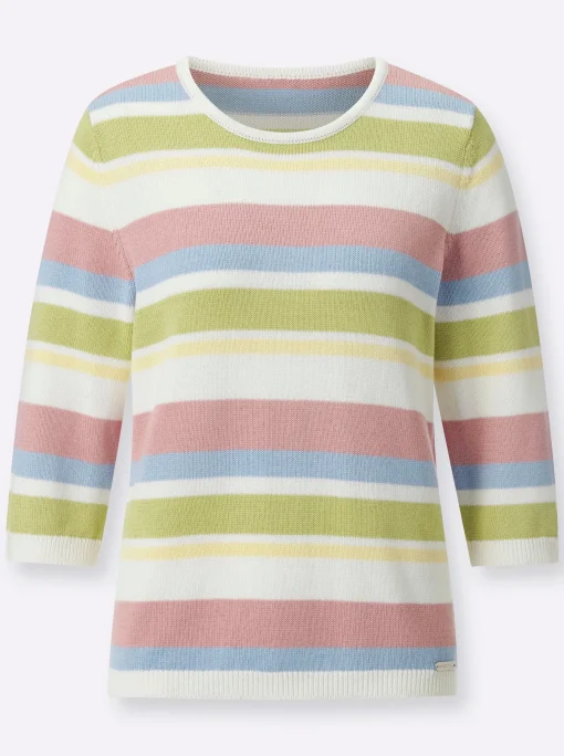 3/4 Arm-Pullover im Ringelmuster