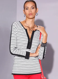 3/4 Arm-Pullover in 3D-Optik