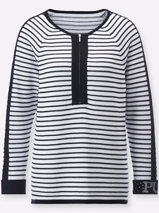 3/4 Arm-Pullover in 3D-Optik