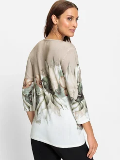 3/4 Arm-Pullover mit Glitzersteinchen
