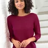 3/4 Arm-Pullover mit Zierriegel am Ärmel