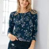 3/4-Arm-Shirt in Viskose-Qualität