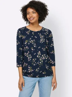3/4-Arm-Shirt in Viskose-Qualität