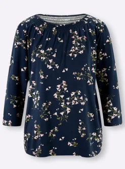 3/4-Arm-Shirt in Viskose-Qualität