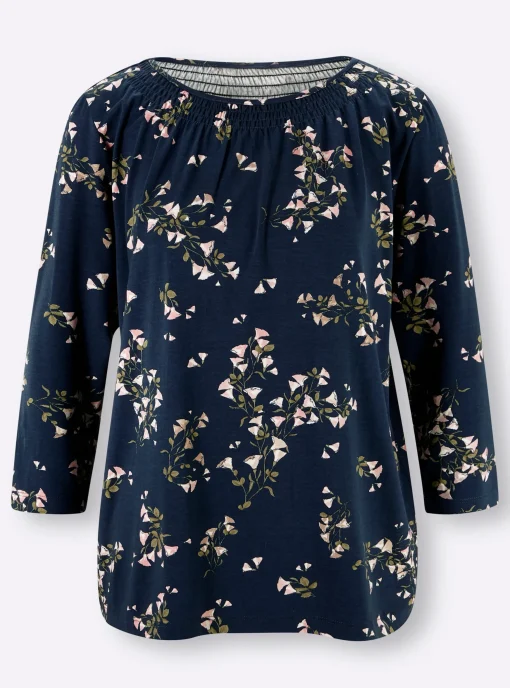 3/4-Arm-Shirt in Viskose-Qualität
