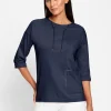 3/4-Arm-Shirt mit Bindeband