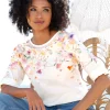 3/4-Arm-Shirt mit Blumen-Print
