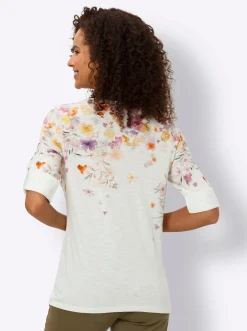 3/4-Arm-Shirt mit Blumen-Print