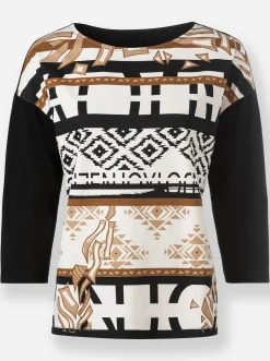 3/4-Arm-Shirt mit Ethnoprint