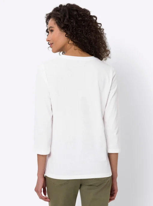 3/4-Arm-Shirt mit Glanz-Schrift