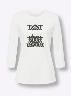 3/4-Arm-Shirt mit Glanz-Schrift