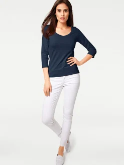 3/4-Arm-Shirt mit Herz-Ausschnitt