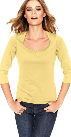 3/4-Arm-Shirt mit Herz-Ausschnitt