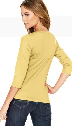 3/4-Arm-Shirt mit Herz-Ausschnitt