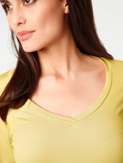 3/4-Arm-Shirt mit Herz-Ausschnitt