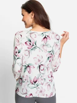 3/4-Arm-Shirt mit herzförmigem Ausschnitt