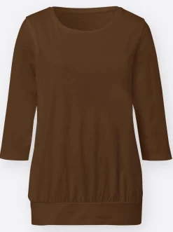 3/4-Arm-Shirt mit hohem Saum-Bündchen