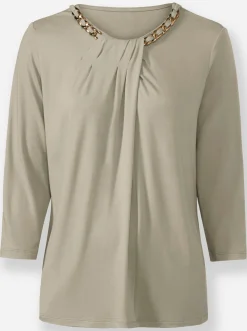 3/4-Arm-Shirt mit Kettenverzierung