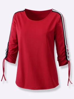 3/4-Arm-Shirt mit Kontraststreifen