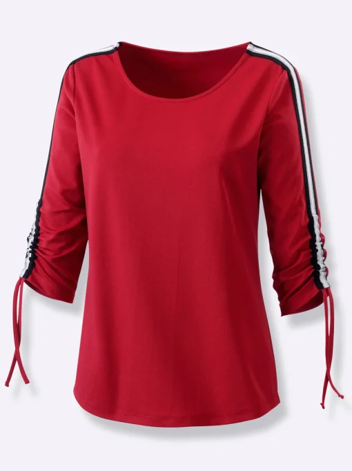 3/4-Arm-Shirt mit Kontraststreifen