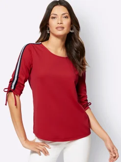 3/4-Arm-Shirt mit Kontraststreifen