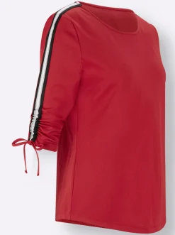 3/4-Arm-Shirt mit Kontraststreifen
