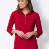 3/4-Arm-Shirt mit Reißverschluss