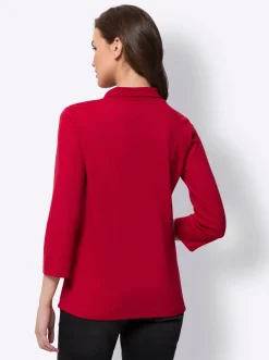3/4-Arm-Shirt mit Reißverschluss