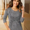 3/4-Arm-Shirt mit Rundhals-Ausschnitt