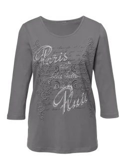 3/4-Arm-Shirt mit Rundhals-Ausschnitt