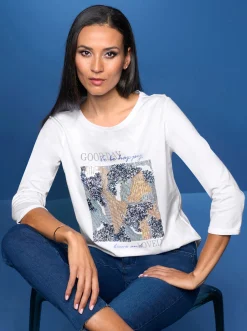 3/4-Arm-Shirt mit Schriftzug