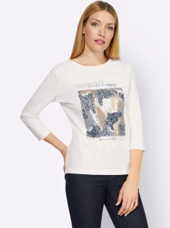 3/4-Arm-Shirt mit Schriftzug