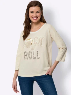 3/4-Arm-Shirt mit Schriftzug