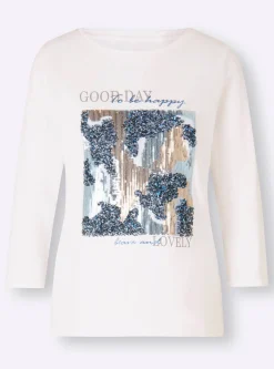 3/4-Arm-Shirt mit Schriftzug