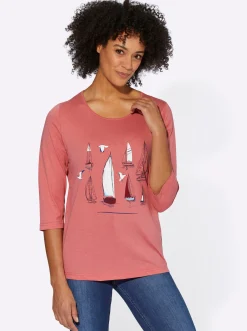 3/4-Arm-Shirt mit Segelboot-Motiv
