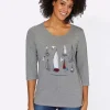 3/4-Arm-Shirt mit Segelboot-Motiv
