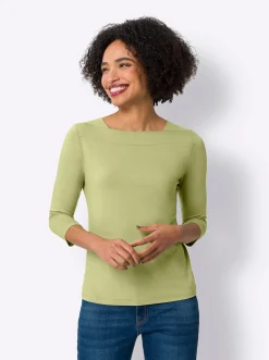 3/4-Arm-Shirt mit U-Boot-Ausschnitt