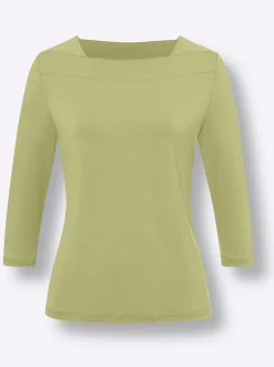 3/4-Arm-Shirt mit U-Boot-Ausschnitt