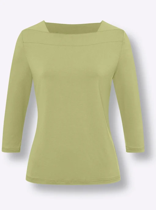 3/4-Arm-Shirt mit U-Boot-Ausschnitt