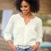 Baumwollbluse mit Lochstickerei